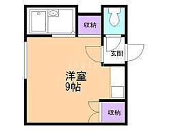 ヒューガ・パーク ワンルームの間取図画像