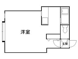 シャルマン豊平 1Kの間取図画像