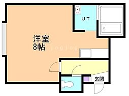 ファーミントンアベニュー ワンルームの間取図画像