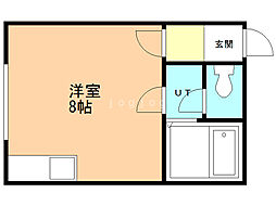 藤野ハイツ ワンルームの間取図画像