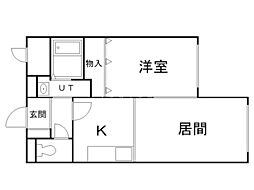 THERESIDENCEPARK山鼻 1LDKの間取図画像