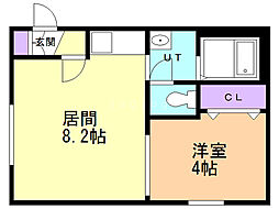 パークコート美園 1LDKの間取図画像