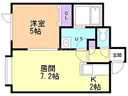 コンフォーティア 1LDKの間取図画像