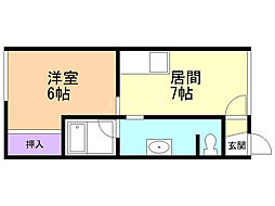 モン・リジェール 1DKの間取図画像