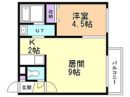 フェリーチェ学園前 1LDKの間取図画像
