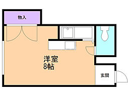 エクセレントハイツ ワンルームの間取図画像