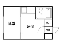 サニープレイス澄川 1Kの間取図画像