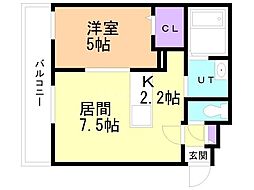 PremiereCity美園 1LDKの間取図画像