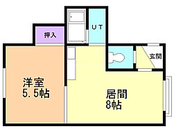 グレイスハイム月寒 1LDKの間取図画像