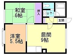 オーシャンビレッジ真栄 2LDKの間取図画像