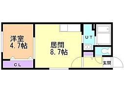 ASTERTOYOHIRA 1LDKの間取図画像