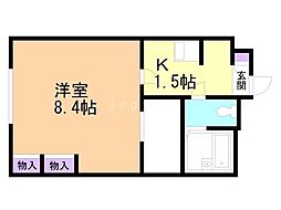 レオパレス平岸高台 1Kの間取図画像