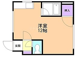 プロビデンス平岸 ワンルームの間取図画像