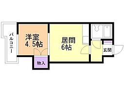 ハイツビバリーヒルズ 1DKの間取図画像