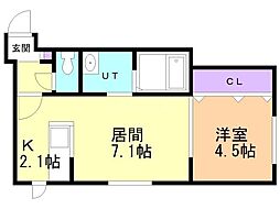 エムズ・スクエア 1LDKの間取図画像