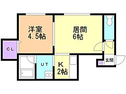 エリート 1LDKの間取図画像