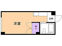 クリスタル村川 ワンルームの間取図画像
