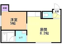プロシード札幌 1LDKの間取図画像
