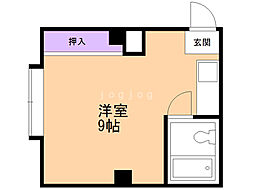 シャトー桂 ワンルームの間取図画像