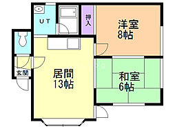 コーポ藤 2LDKの間取図画像