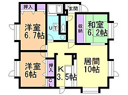 ラアヴニールA 3LDKの間取図画像