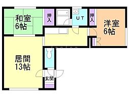 ファミール月寒 2LDKの間取図画像
