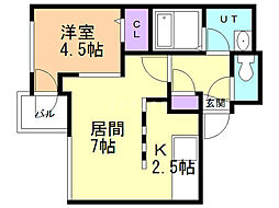 CLAIR 1LDKの間取図画像