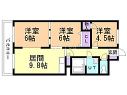 第2すずらんハイツ 2LDKの間取図画像