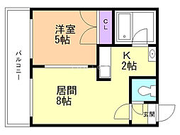 セントポーリア参番館 1LDKの間取図画像