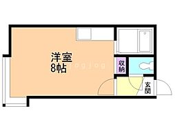 Ｃｌｏｖｅｒ　Ｆｉｅｌｄ 2階ワンルームの間取り