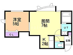 ピースハーモニー南平岸A棟 1LDKの間取図画像