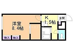 レオパレスクラーレ・カーサ 1Kの間取図画像