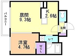 Apt.1punanameil 1LDKの間取図画像