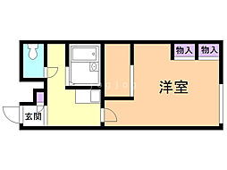 レオパレスリベェールＩ 2階1Kの間取り