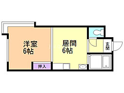 シルバーパールストリート 1階1DKの間取り