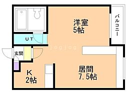 ハウスオブリザ平岸壱番館 1LDKの間取図画像