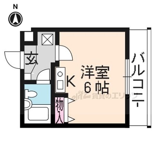 ロイヤルヒルズ鷹ヶ峯 408｜京都府京都市北区鷹峯黒門町(賃貸マンション1R・4階・20.00㎡)の写真 その2