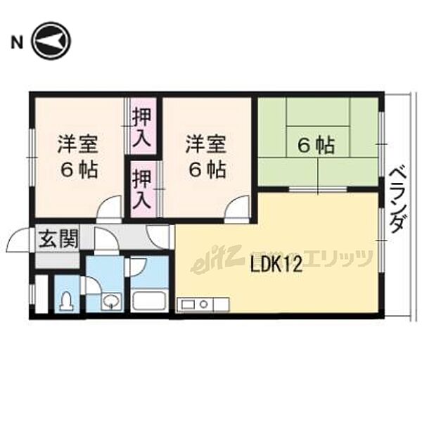 ザ・パレス 302｜京都府京都市右京区宇多野福王子町(賃貸マンション3LDK・3階・62.37㎡)の写真 その2