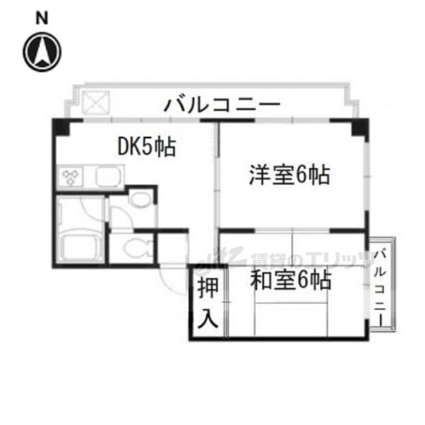 京都府京都市右京区嵯峨天龍寺油掛町(賃貸マンション2DK・3階・36.26㎡)の写真 その2