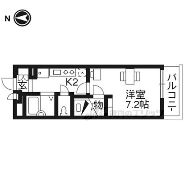 京都府京都市西京区樫原秤谷町(賃貸アパート1K・2階・20.81㎡)の写真 その2