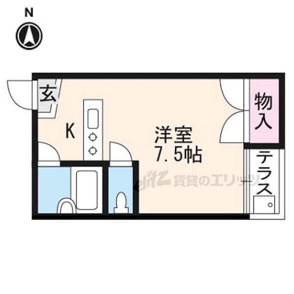 シェーンハウス 101｜京都府京都市右京区花園内畑町(賃貸アパート1R・1階・18.09㎡)の写真 その2