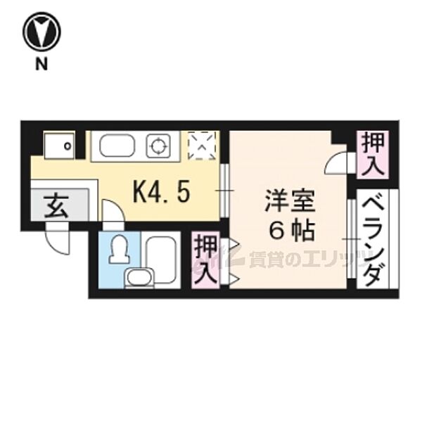 ドゥエル嵯峨の荘 104｜京都府京都市右京区嵯峨天龍寺瀬戸川町(賃貸マンション1K・1階・21.69㎡)の写真 その2