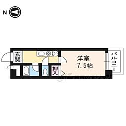 阪急嵐山線 松尾大社駅 徒歩9分の賃貸マンション 4階1Kの間取り