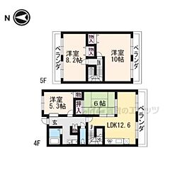 クラリス桂 4階4LDKの間取り