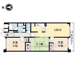 エスリード太秦三条天神川 3LDKの間取図画像