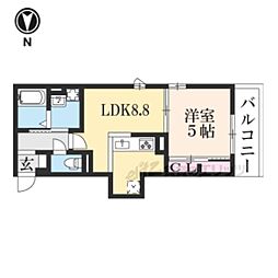 LUSOLE嵐山 3階1LDKの間取り
