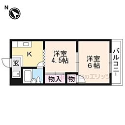 グリーンハイツ共栄 2Kの間取図画像