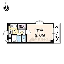 ジーアップ・レイ 1Kの間取図画像