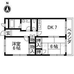 メゾン・ド・エトワール 2DKの間取図画像