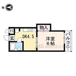 カサペルダーニョ 1Kの間取図画像